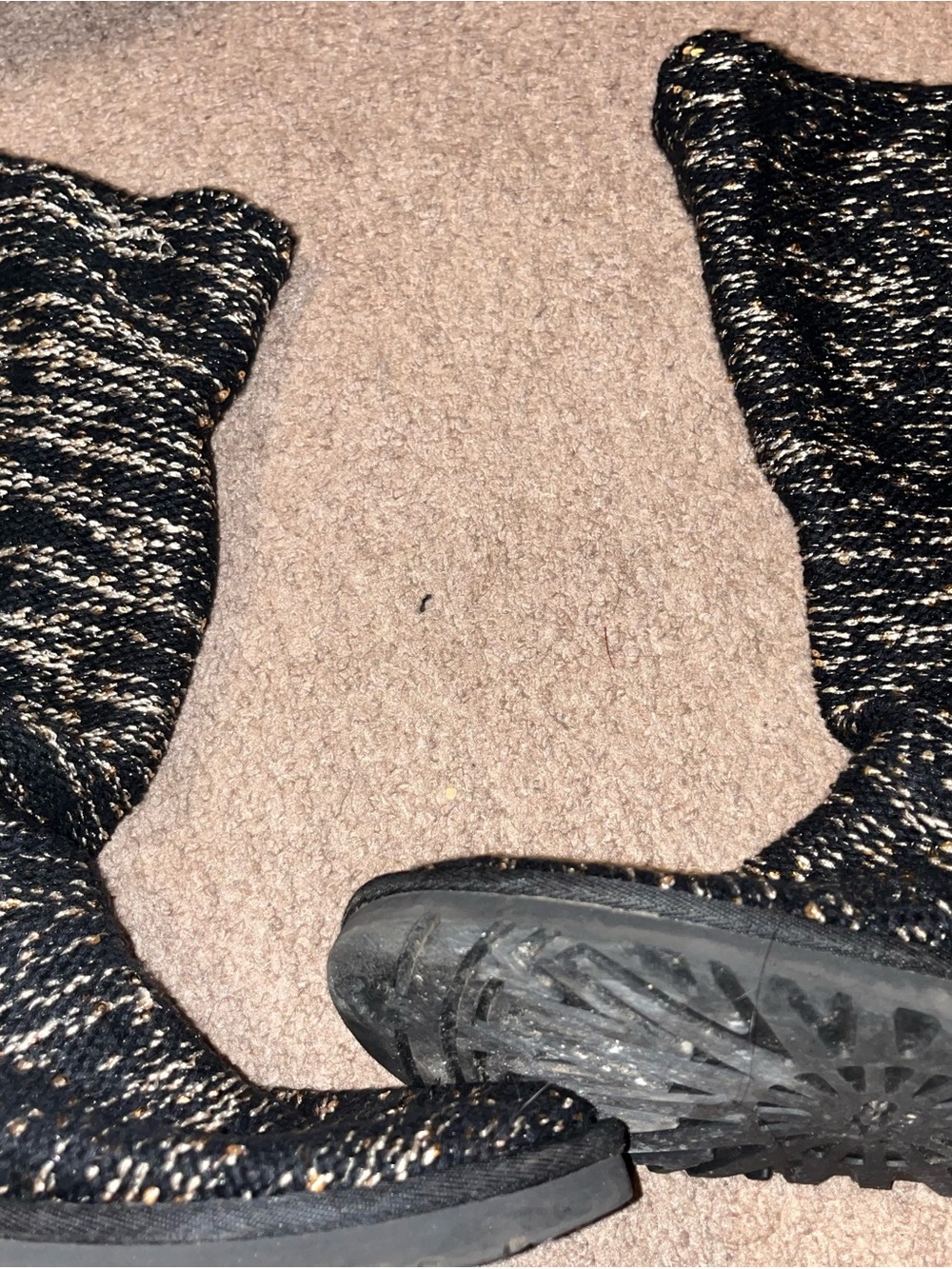 UGG Black Knit Socks with Gold Fleck Accents